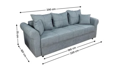 Canapea Extensibilă Elsa Memory Max, Gri albastrui