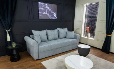 Canapea Extensibilă Elsa Memory Mini, Gri albastrui