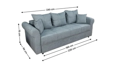 Canapea Extensibilă Elsa Memory Mini, Gri albastrui