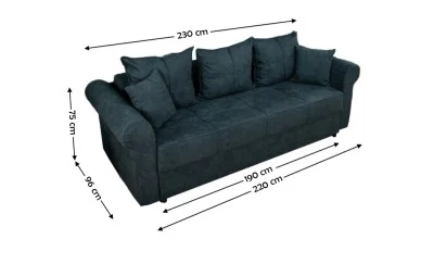 Canapea Extensibilă Elsa Memory Mini, Gri inchis