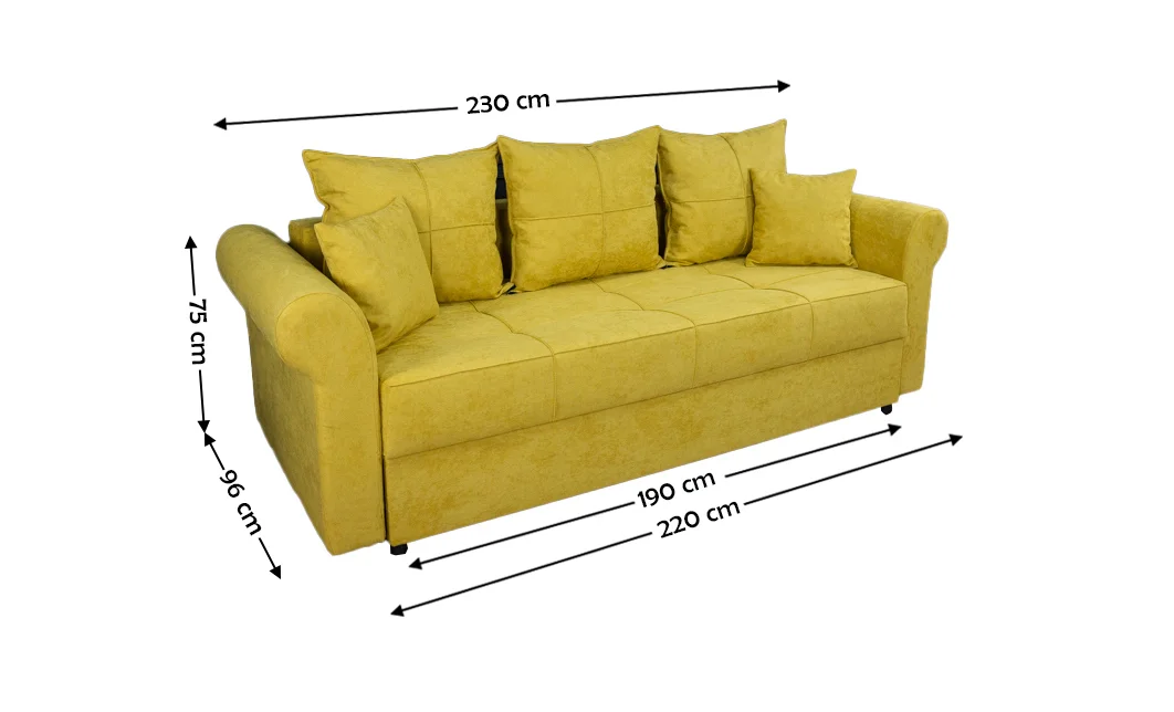 Canapea Extensibilă Elsa Memory Mini, Mustar 1