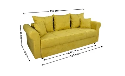 Canapea Extensibilă Elsa Memory Mini, Mustar