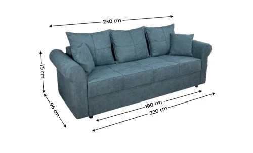 Canapea Extensibilă Elsa Memory Mini, Gri antracit