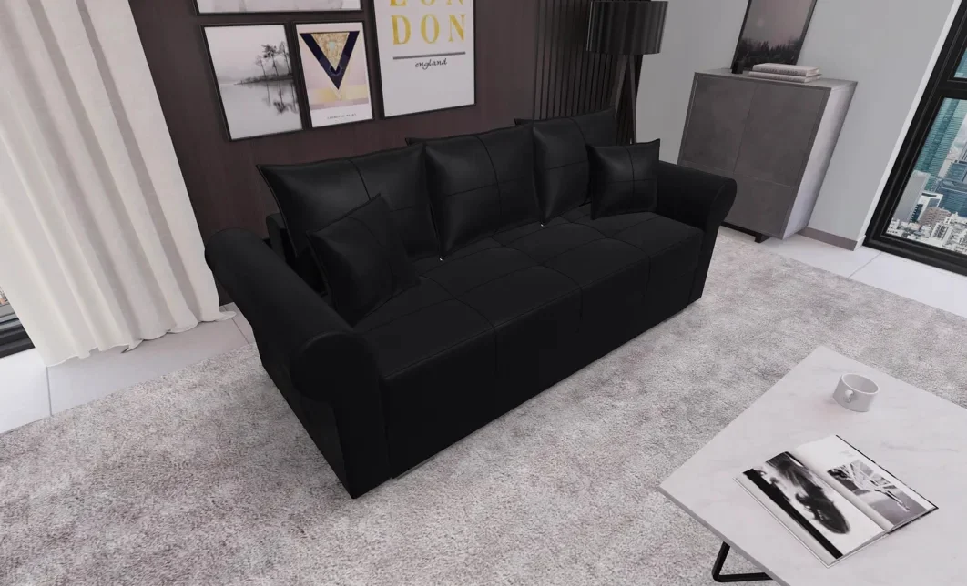 Canapea Extensibilă Elsa Mini, Negru 2