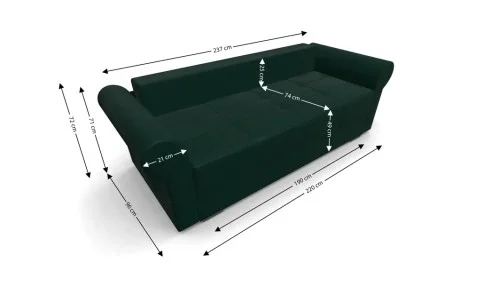 Canapea Extensibilă Elsa Mini, Verde