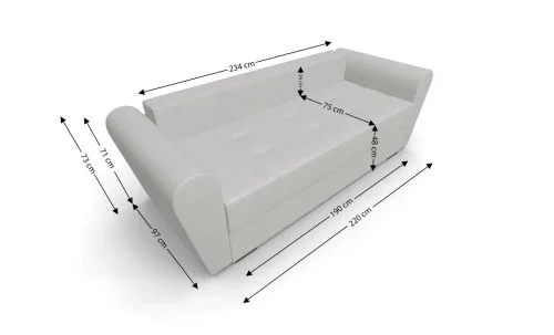 Canapea Extensibila Lacrima Mini, Bej deschis