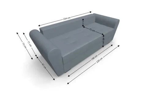 Canapea Extensibila Lacrima Mini, Gri albastrui