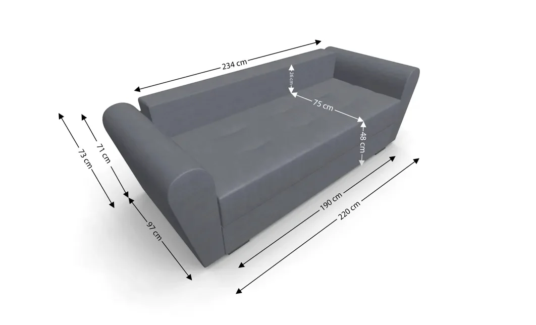 Canapea Extensibila Lacrima Mini, Gri antracit 5