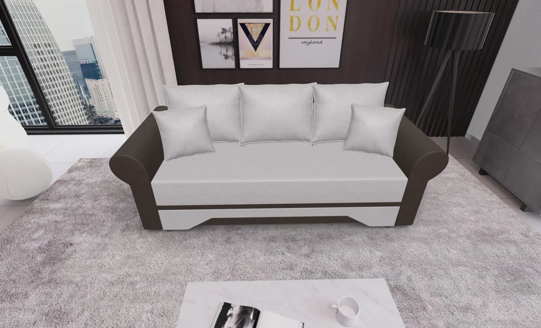 Canapea Extensibilă Mona Bonell Mini, Crem/Maro