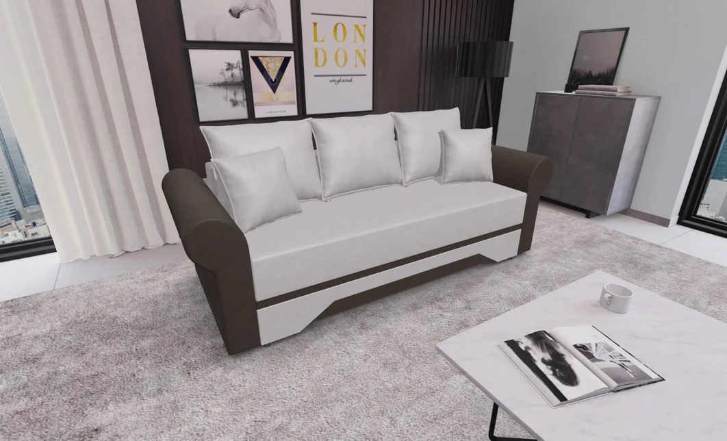 Canapea Extensibilă Mona Bonell Mini, Crem/Maro 2