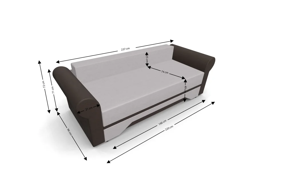 Canapea Extensibilă Mona Bonell Mini, Crem/Maro 5