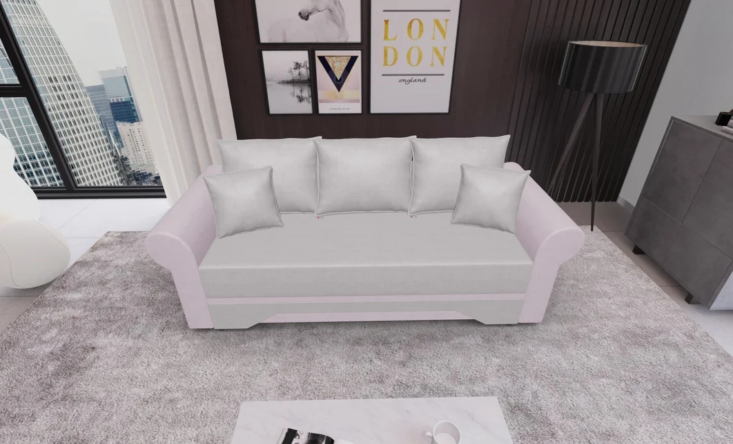 Canapea Extensibilă Mona Bonell Mini, Crem/Violet