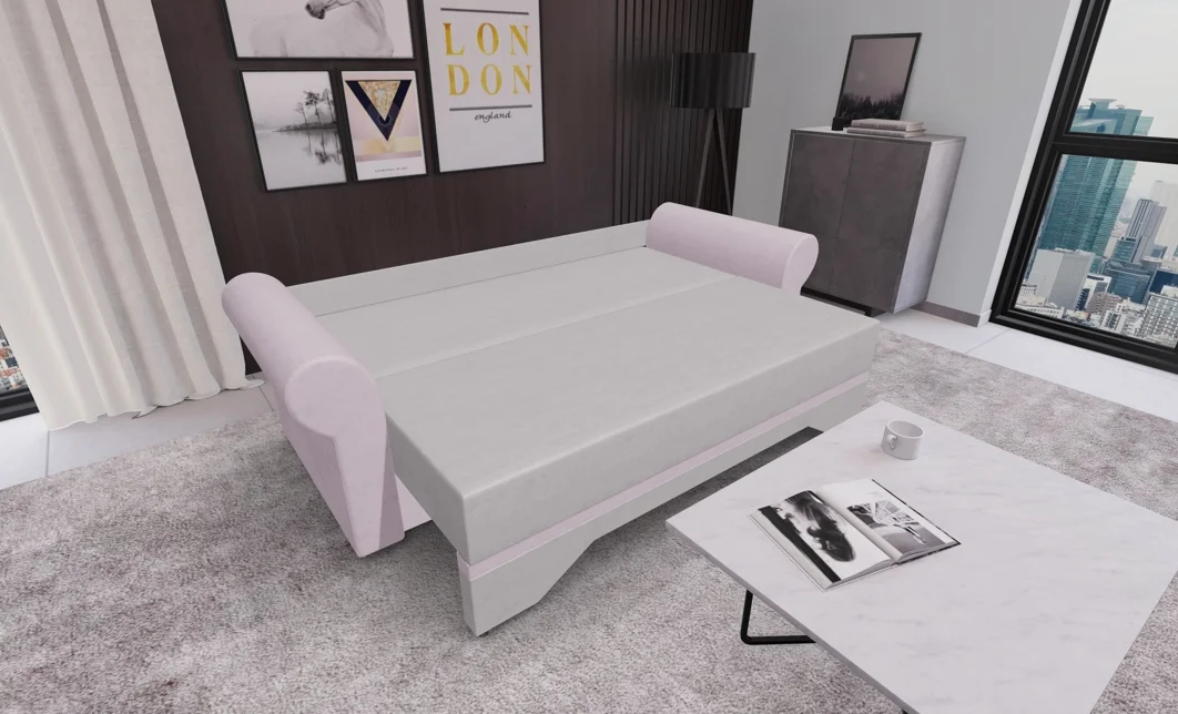 Canapea Extensibilă Mona Bonell Mini, Crem/Violet 3