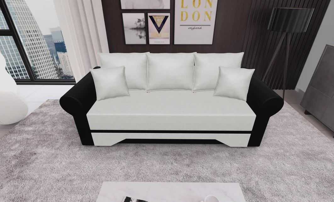 Canapea Extensibilă Mona Bonell Mini, Bej deschis/Negru 
