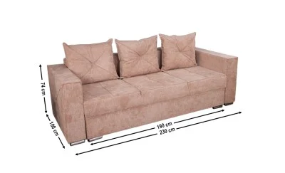 Canapea Extensibilă Porto Mini Roz - Aragon 62