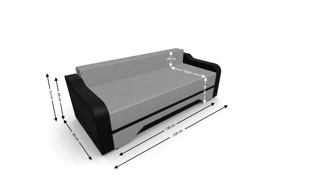 Canapea Extensibila Royal Mini, Gri 4