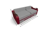 Canapea Extensibila Sally Mini, Gri/Rosu 4