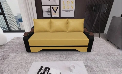 Canapea Extensibila Sally Mini, Mustar/Negru