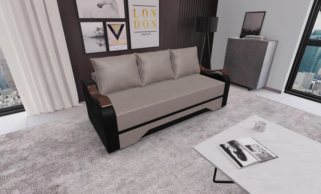 Canapea Extensibila Sally Mini, Maro deshis/Negru 3