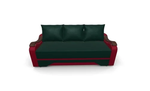 Canapea Extensibila Sally Mini, Verde/Rosu