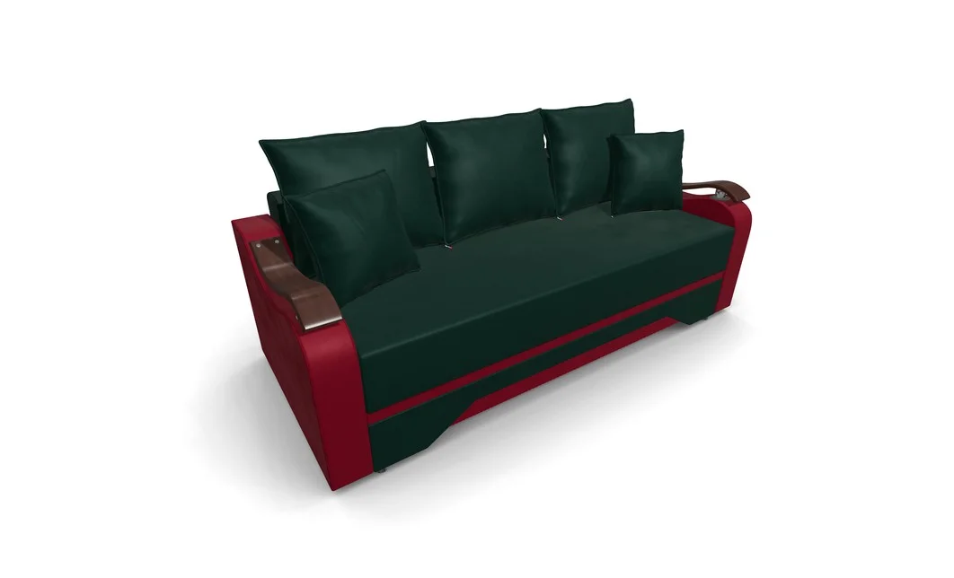 Canapea Extensibila Sally Mini, Verde/Rosu 5