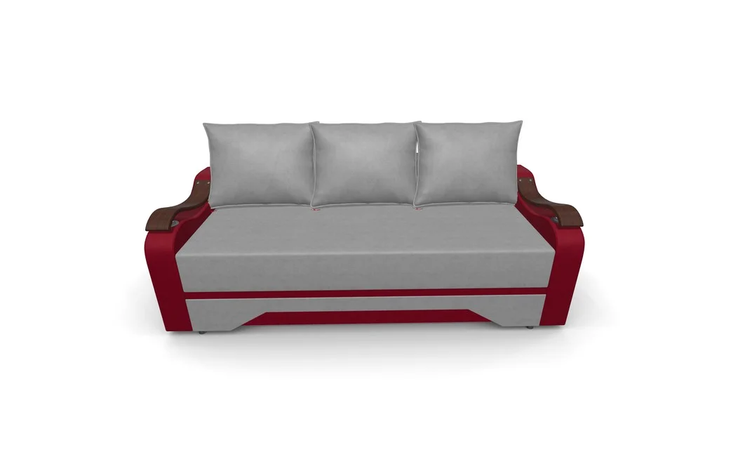 Canapea Extensibila Sally Mini, Gri deschis/Rosu 5