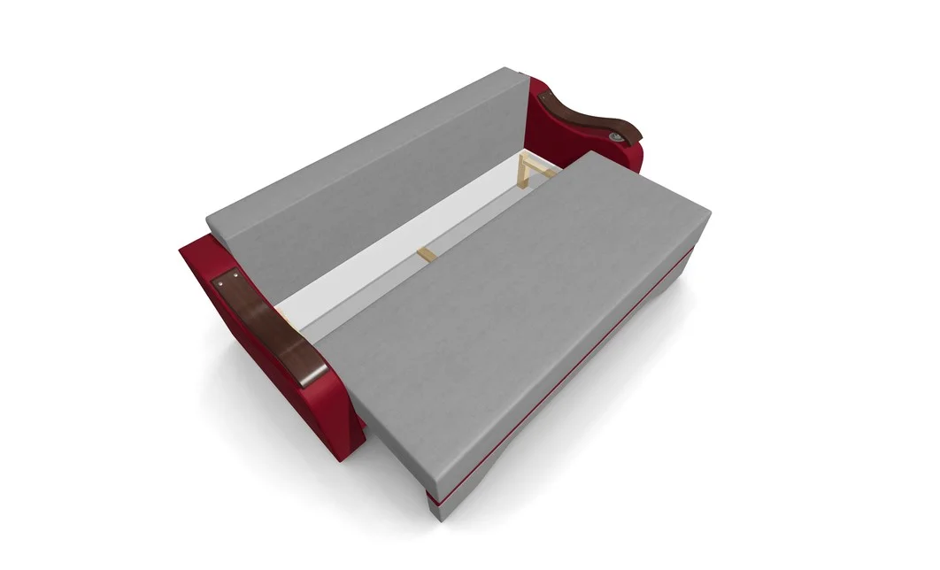 Canapea Extensibila Sally Mini, Gri deschis/Rosu 7