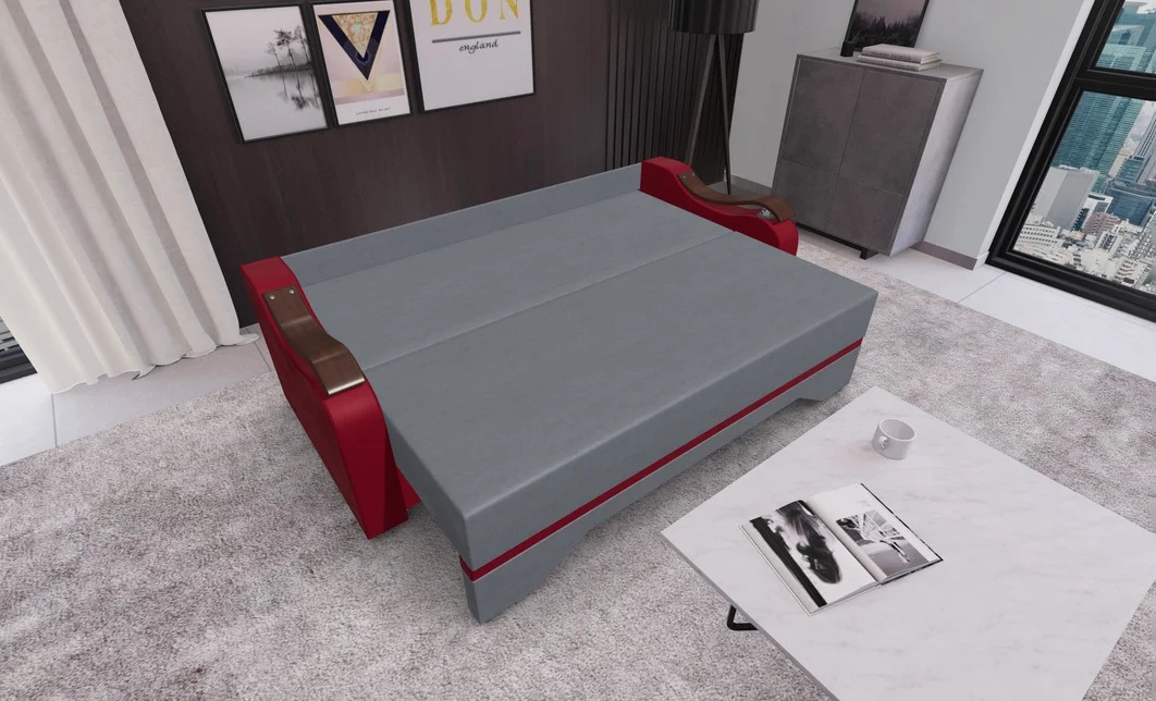 Canapea Extensibila Sally Mini, Gri antracit/Rosu 2