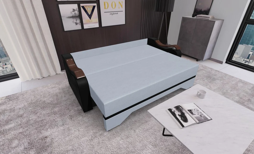 Canapea Extensibila Sally Mini, Argintiu/Negru 2