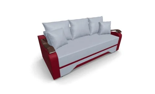 Canapea Extensibila Sally Mini, Argintiu/Rosu