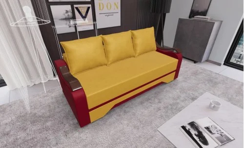 Canapea Extensibila Sally Mini, Galben/Rosu