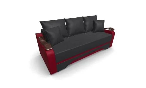 Canapea Extensibila Sally Mini, Gri carbune/Rosu