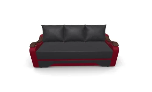 Canapea Extensibila Sally Mini, Gri carbune/Rosu