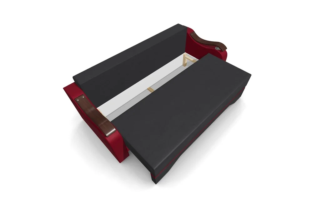 Canapea Extensibila Sally Mini, Gri carbune/Rosu 5