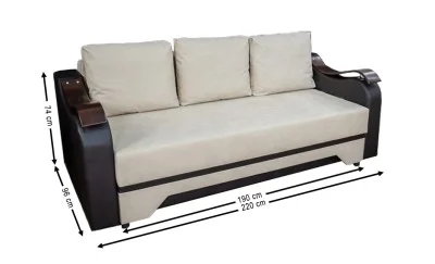 Canapea Extensibilă Sally Memory Mini, Bej - Lemon 08