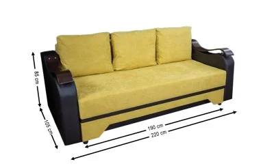 Canapea Extensibilă Sally Memory Max, Mustar - Lemon 43