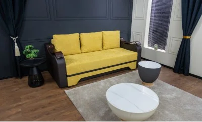 Canapea Extensibilă Sally Memory Max, Mustar - Lemon 43