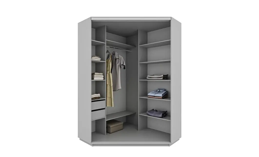 Dulap Personalizat de Colt Oglinda/Alb, 140 x 140 2