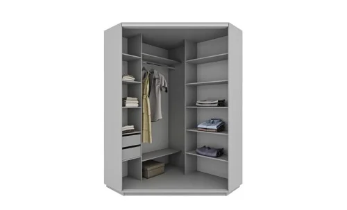 Dulap Personalizat de Colt Oglinda/Alb, 140 x 140