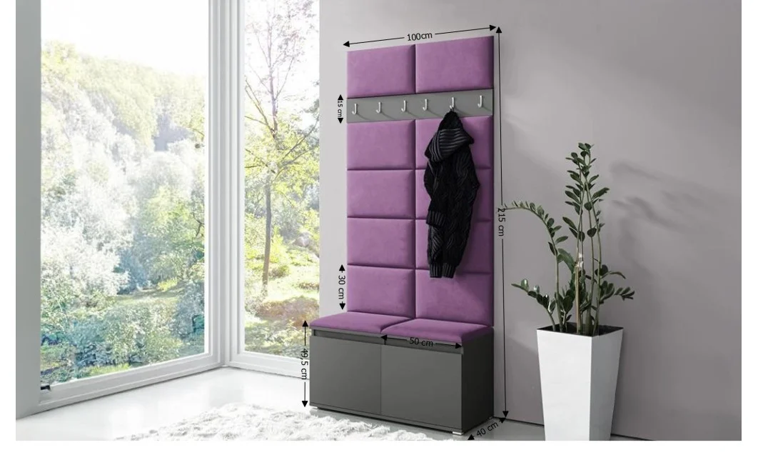 Cuier Hol Max 1, Grafit/Mov - Trinity 11 1