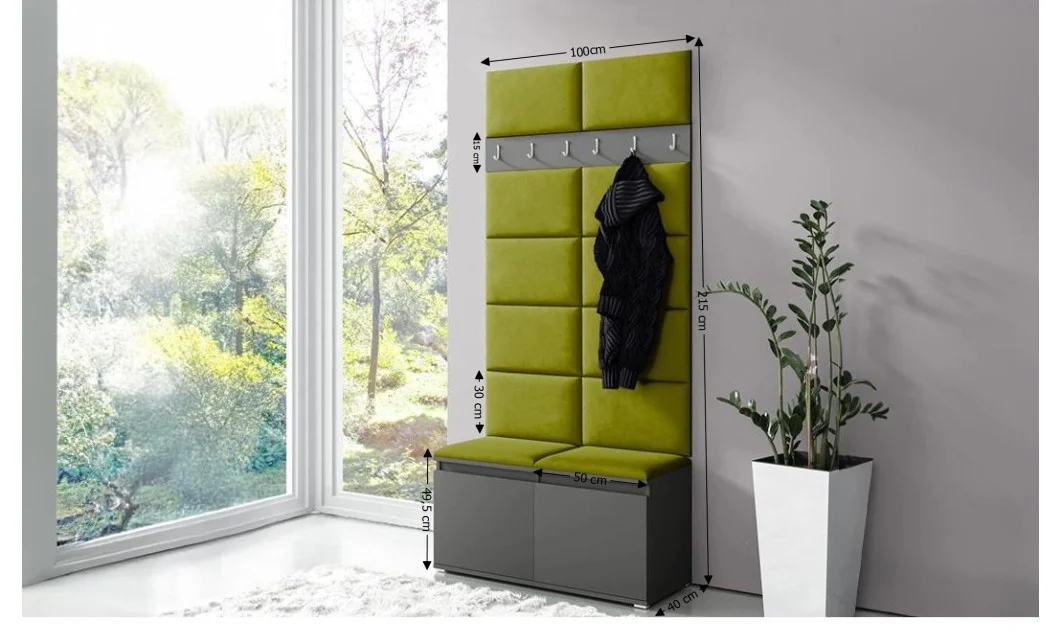 Cuier Hol Max 1, Grafit/Verde - Trinity 12 1