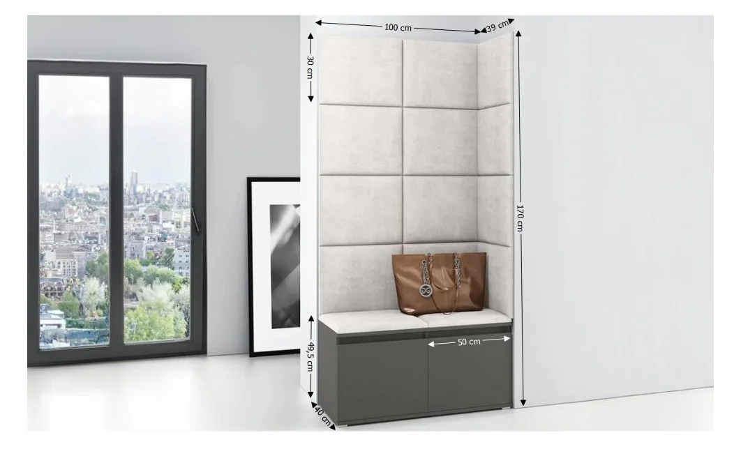 Cuier Hol Max 2, Grafit/ Crem - Trinity 1 1