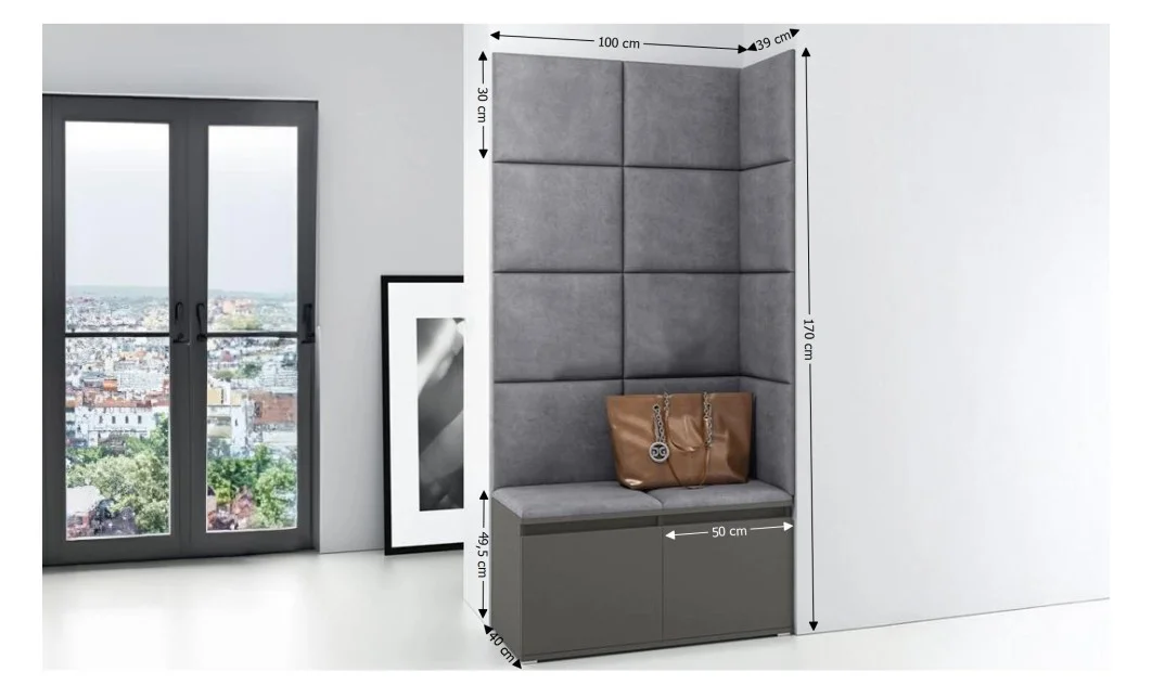 Cuier Hol Max 2, Grafit/ Gri - Trinity 14 1