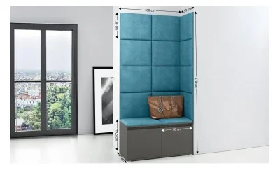 Cuier Hol Max 2, Grafit/ Albastru - Trinity 13