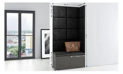 Cuier Hol Max 2, Grafit/ Negru - Trinity 16