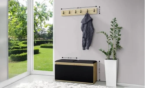 Cuier Hol Max 5, Artisan/ Negru - Trinity 16