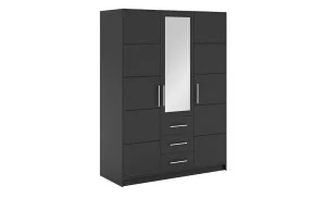 Dulap Bali 3 Usi D3 Grafit cu Oglinda