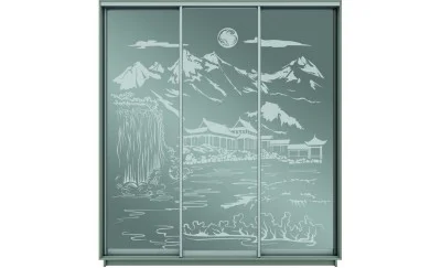 Dulap Oglinda Sablata 3 Usi СТ977, L190 X H220 X A45