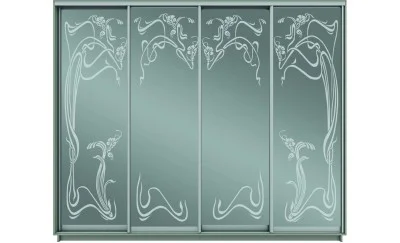 Dulap Oglinda Sablata 4 Usi СТ1005, L310 X H220 X A45