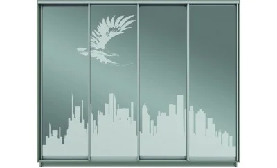 Dulap Oglinda Sablata 4 Usi СТ1010, L310 X H220 X A45